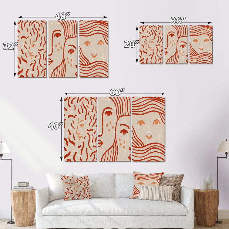 Orren Ellis Modern Abstract Minimalist Portraits I MidCentury Modern